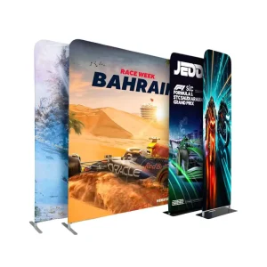 Portable 8x10ft Fabric Advertising Pop-Up Banner Display Stand for Mall Events