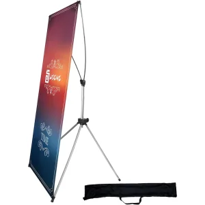 Portable Adjustable X-Shaped Banner Stand for Indoor and Outdoor Advertising