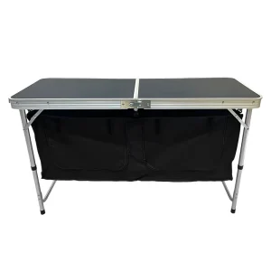 Portable Aluminum Alloy Folding Camping Kitchen Table with Storage Organizer Outdoor Picnic BBQ Table OEM Custom
