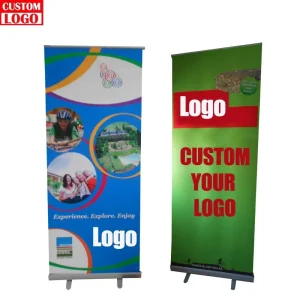 Portable Aluminum-Base Pull-Up Banner Display Stand for Trade Show Exhibition Advertising