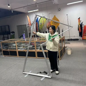 Portable Aluminum Frame LED Pop-Up Light Box with Custom Logo Fabric Backdrop Display Stand