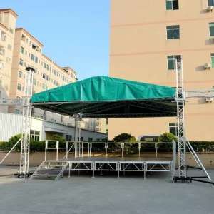 Portable Aluminum Outdoor Concert Stage Truss with Metal Backdrop Stand for Weddings and Events