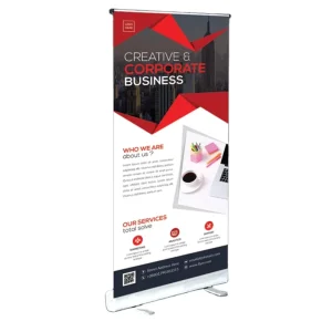 Portable Aluminum Retractable 33.5×80” Roll up Banner Display Stand Pop up Retail Display Rack for Trade Shows Store