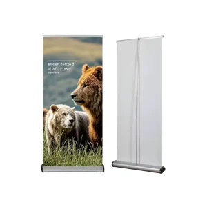 Portable Aluminum Retractable Roll-Up Banner Display Stand, CMYK Full-Color