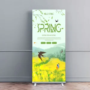 Portable Aluminum Retractable Roll Up Banner Stand with CMYK Full-Color High-Resolution Printing