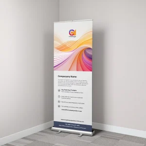 Portable Aluminum Retractable Roll-Up Display Stand for Exhibitions and Offices