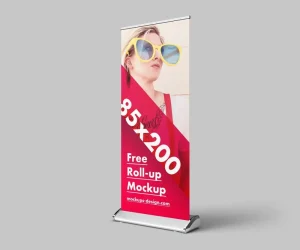Portable Aluminum Roll-Up Banner Stand 85x200cm Customizable Retractable Standee