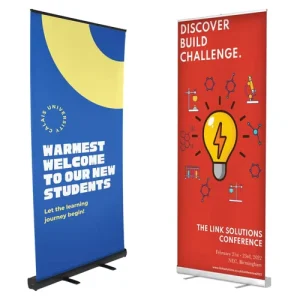 Portable Aluminum Roll-Up Banner Stand Retractable Pull-Up Banner for Exhibitions Printed Banner Stand