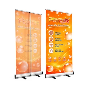 Portable Aluminum Roll Up Banner Stand With Custom Logo For Trade Show Events