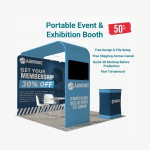 Portable Aluminum Tension Fabric Shelf Display Backdrop Stand for Trade Shows