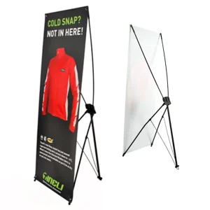 Portable Aluminum X Stand Banner with Polyester Material and Weatherproof Display