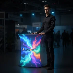 Portable Automatic Retractable Pop-up Counter Display Booth Promotion Table