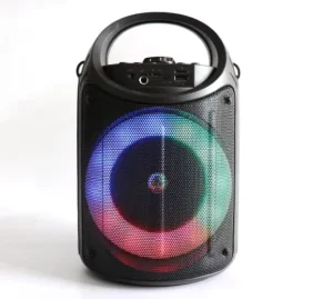 Portable BT Speaker Party Speaker Karaoke Speaker Colorful Light with Radio Card Reader USB Flash Reader Home Theater