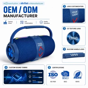 Portable Blue Tooth Speaker Mini Waterproof Sound Activated LED Lights Loud Music Mobile Party Boombox AUX Computer DC Battery