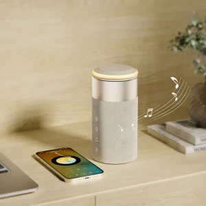Portable Bluetooth Speaker Foldable Magnetic Charging Station Dimmable Night Light Holder for Phone Earbuds