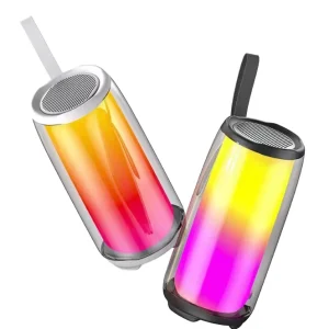 Portable Bluetooth Speaker with LED Lights for Home Theater, Parties, and Outdoor Use, Blue