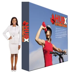 Portable Collapsible Aluminum Frame Backdrop Banner with Shelf and Stand for Events
