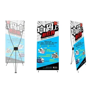 Portable Curved X Banner Stand with Polyester Flags and Aluminum Alloy Frame Durable Weatherproof