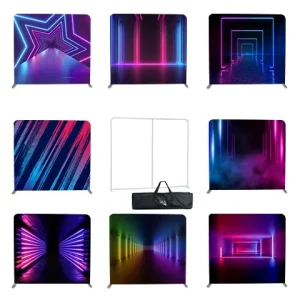 Portable Custom Logo Tension Fabric Photography Backdrop Banner Wall Stand Pillow Cover