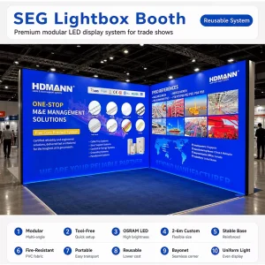 Portable Detachable Aluminum Product Presentation Exhibition Booth Display Stand System For Expo