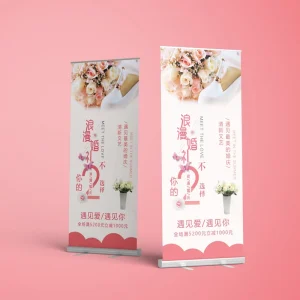 Portable Durable Aluminum Roll-Up Banner Stand with Wide Base for Trade Show Advertising