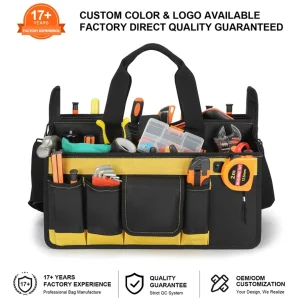Portable Empty 18 Pockets Tools Organizer Storage Large Carrying Toolbag Heavy Duty Tool Bag