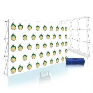 Portable Fabric Horizontal Backdrop Banner Stand 10x8ft with Aluminum Frame
