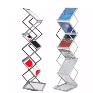 Portable Foldable A4 Countertop and Outdoor Brochure Display Rack for Trade Shows