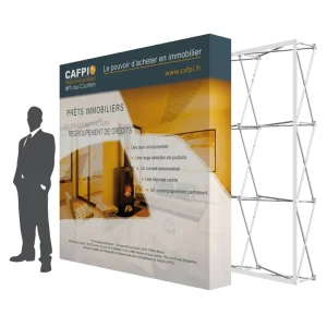 Portable Foldable Aluminum Mesh Display Stand Flame Resistant for Trade Shows and Events