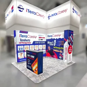 Portable Foldable LED Tension Fabric Background Light Box Display Stand for Exhibitions and Trade Shows