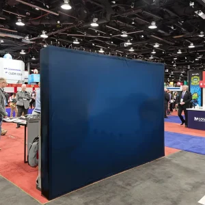 Portable Foldable Pop-Up Tension Fabric Banner Stand with Aluminum Backdrop