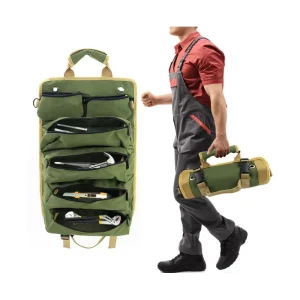 Portable Folding Many Independent Zipper Bags Strong Durable Electronic Tools Bag with Handle and Hanging Holes