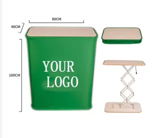 Portable Folding Pop-Up Table Tension Fabric Counter for Exhibition Trade Shows