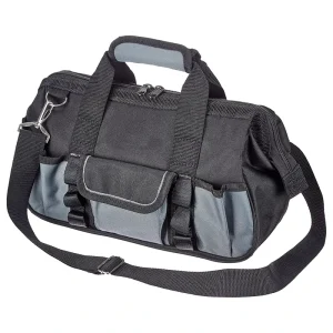 Portable Folding Tool Bag with Wear-Resistant Base for Electricians