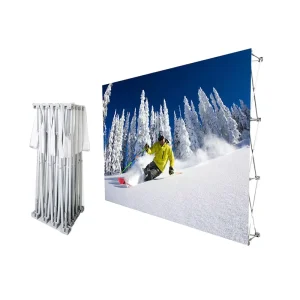 Portable Folding Trade Show Booth Pop-Up Display with Aluminum Frame and Fabric Wall Banner