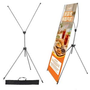 Portable Free-Standing X Banner Stand 60×160 cm 80×180 cm Exhibition Poster Display with Reinforced Aluminum Poles
