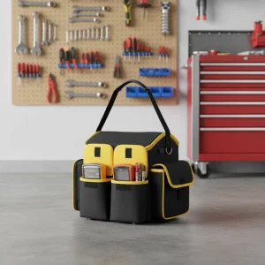 Portable Heavy Duty Electrician Tool Bag Waterproof Oxford Polyester Wide Opening Multi-Pocket OEM ODM