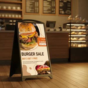 Portable IP65 LCD Wheeled Poster Stand with SDK Support for Digital Signage