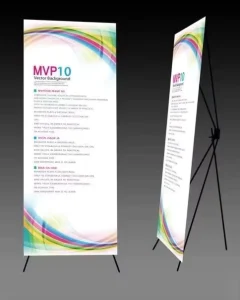Portable Indoor Aluminum X Banner Stand Weatherproof Rustproof Reusable Stand Alone Mounting 60cm 80cm Trade Stand