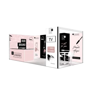 Portable LED SEG Backlit Trade Show Display Booth, 3 x 6