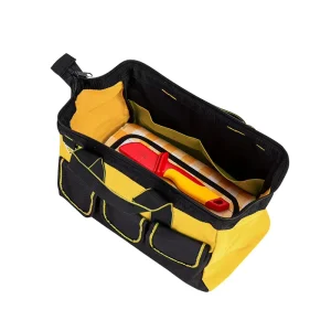 Portable Large Tool Bag with Handle, Front Pockets and Zipper, Oxford Fabric