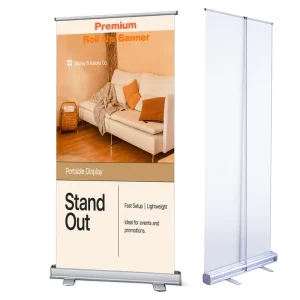 Portable Lightweight Aluminum Retractable Roll-Up Banner Stand, 85 x 200 cm