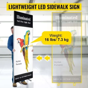 Portable Lightweight LED Backlit Fabric Poster Light Box with Aluminum Alloy Frame