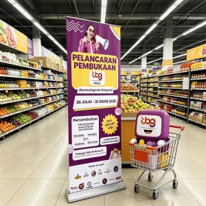 Portable Lightweight Waterproof Rust-Resistant Floor-Standing Wide Roll-Up Display Stand