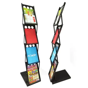 Portable Metal Magazine Shelf and Literature Brochure Holder Stand