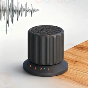 Portable Mini Magnetic Bluetooth Speaker with Knob, Phone Stand, IPX4 Waterproof Rating for Indoor and Outdoor Use