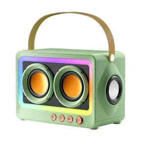 Portable Mini Wireless Speaker with RGB Lights Dual Bass Rechargeable Party Box Ideal Gift for Ladies
