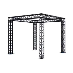 Portable Modular 6061-T6 Aluminum Alloy Silver and Black Spigot Box Lighting Truss for Stages, 10 m Span