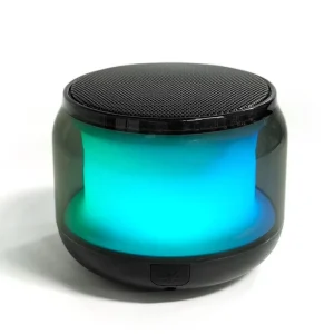 Portable Outdoor Bluetooth Speaker with LED Light, Metal Housing and Bass
