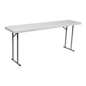 Portable Outdoor Folding Picnic Bench Table with HDPE Top, Iron Frame, White